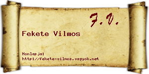 Fekete Vilmos névjegykártya
