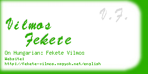 vilmos fekete business card